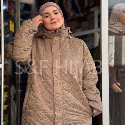 Manteau long couleur terre