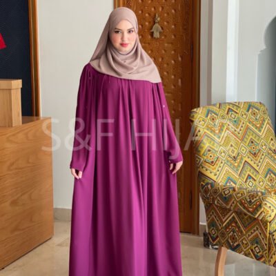 Robe longue rose foncé